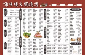 烧烤菜单