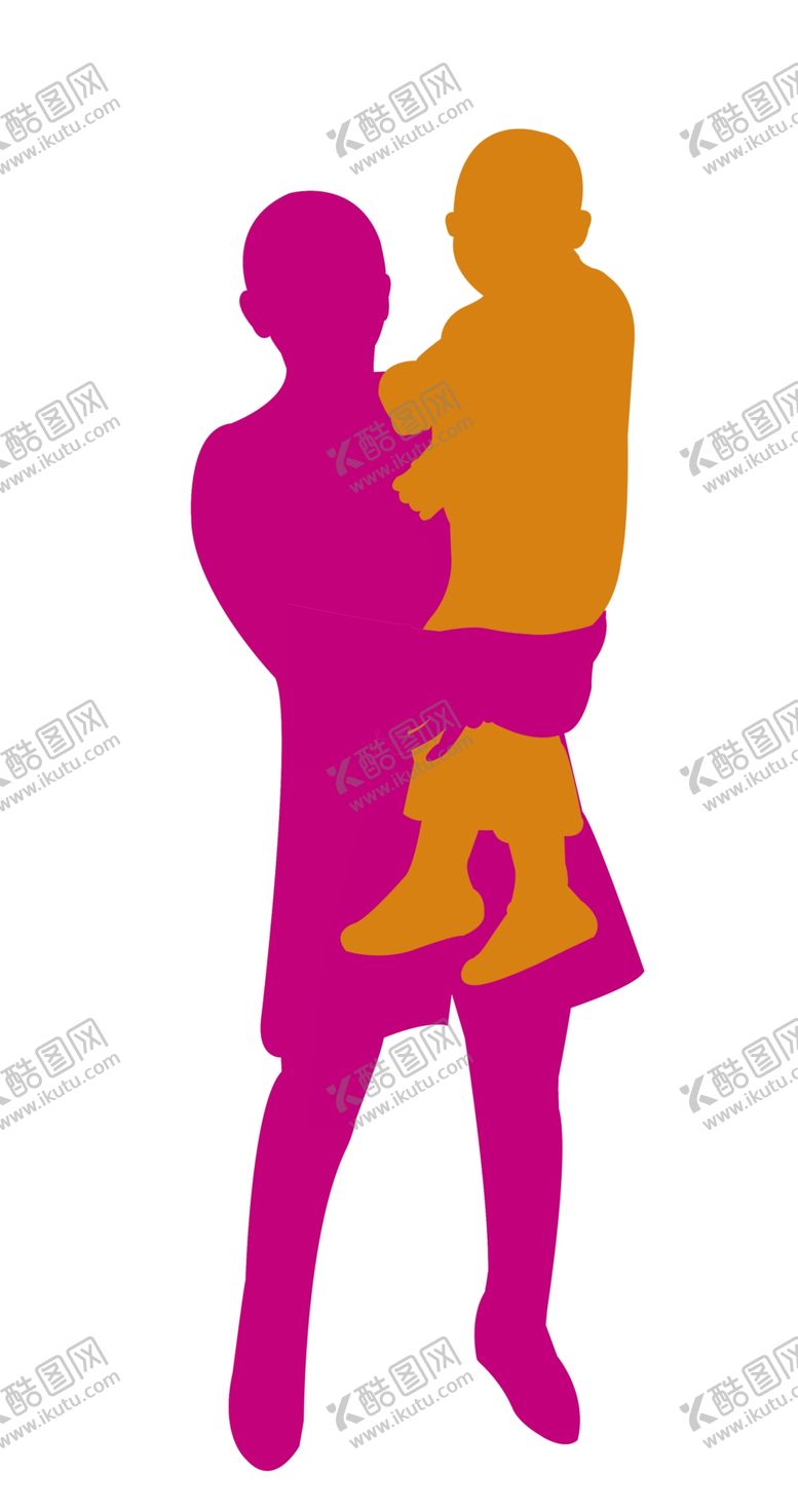 编号：23181307082157053853【酷图网】源文件下载-母与子剪影