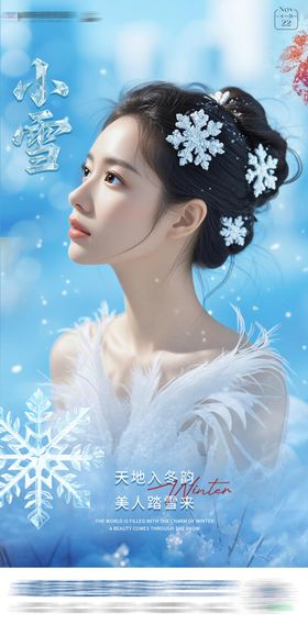 医美小雪节气海报