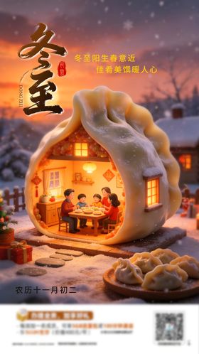 温馨冬至海报