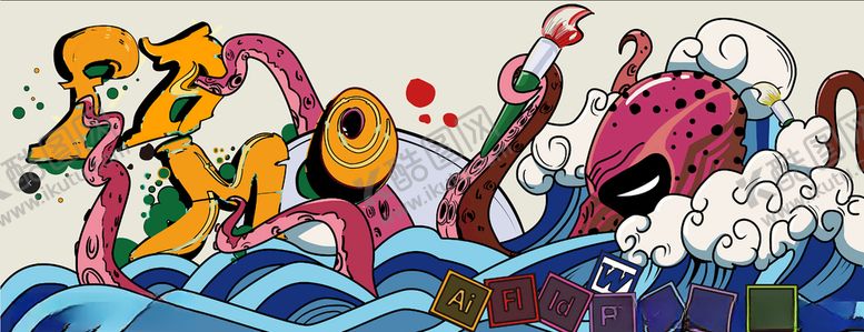 编号：47198610300632125131【酷图网】源文件下载-章鱼墙画