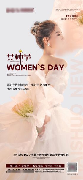 地产妇女节女神节节气海报