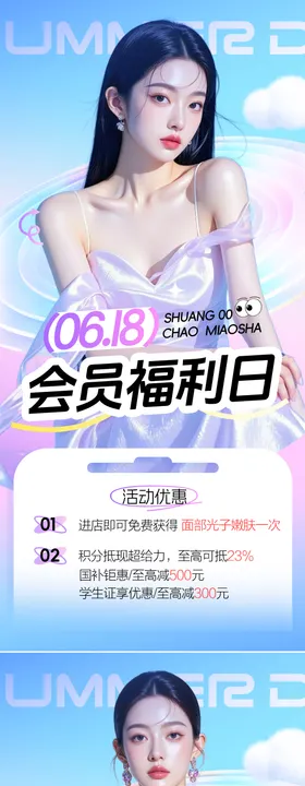 618会员福利日电商活动海报