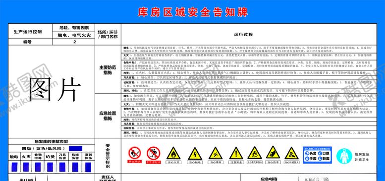 编号：41437807121756097855【酷图网】源文件下载-库房安全区域告知牌