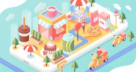 2.5D外卖场景图