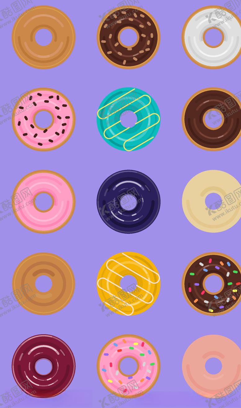 编号：47036409212023116676【酷图网】源文件下载-矢量甜甜圈插画
