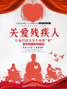 关爱残疾人日助日展板公益海报