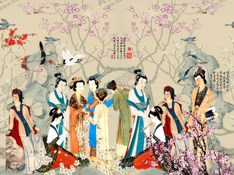 编号：67317107071144033781【酷图网】源文件下载-新中式背景墙