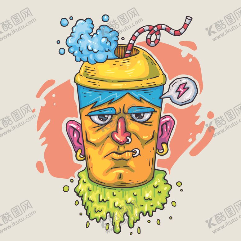 编号：28904510291030085610【酷图网】源文件下载-创意嘻哈怪物涂鸦插画