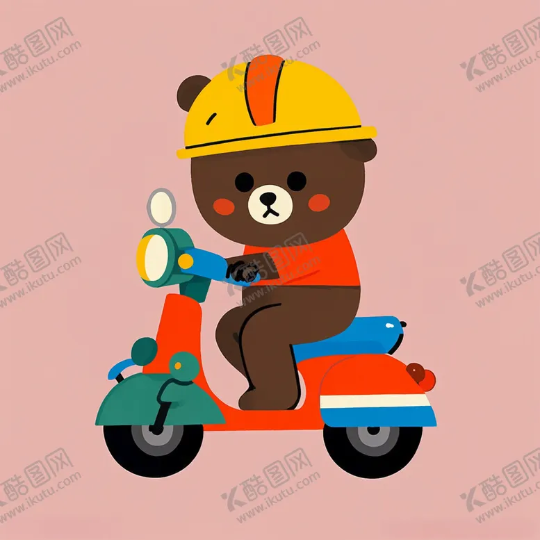 编号：18500002160546424973【酷图网】源文件下载-可爱小熊骑车