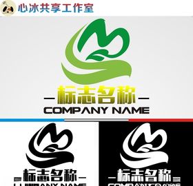 农业logo字母矢量图制作