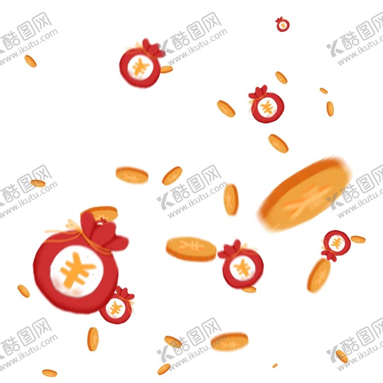 编号：85552710111916204652【酷图网】源文件下载-漂浮元素之理财金币红包钱袋金钱