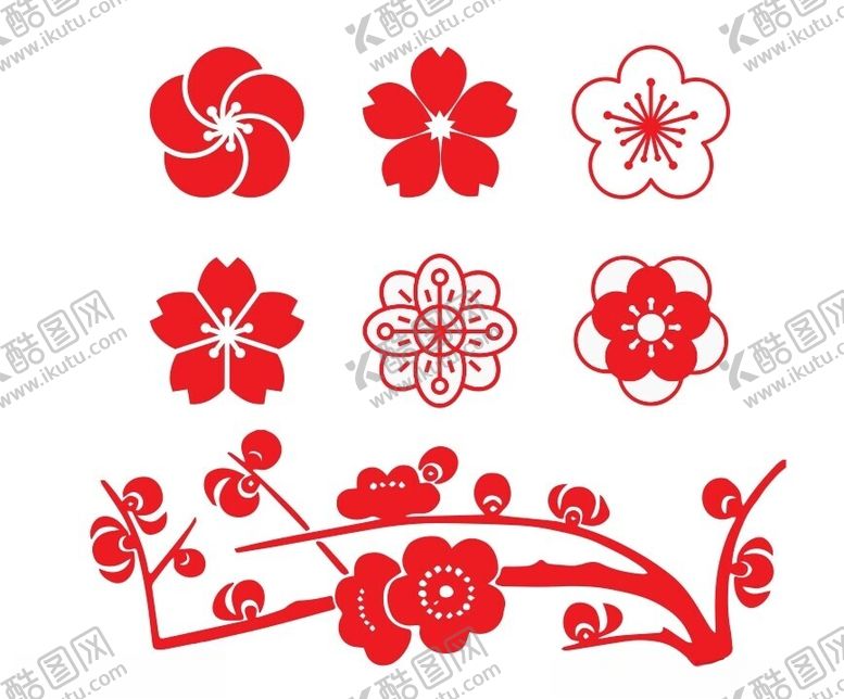 编号：36213702220409351308【酷图网】源文件下载-矢量梅花素材