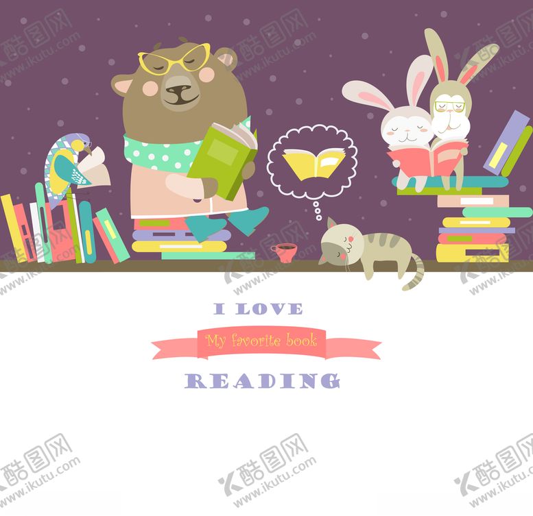 编号：80569509092121337844【酷图网】源文件下载-北欧森系动物插画