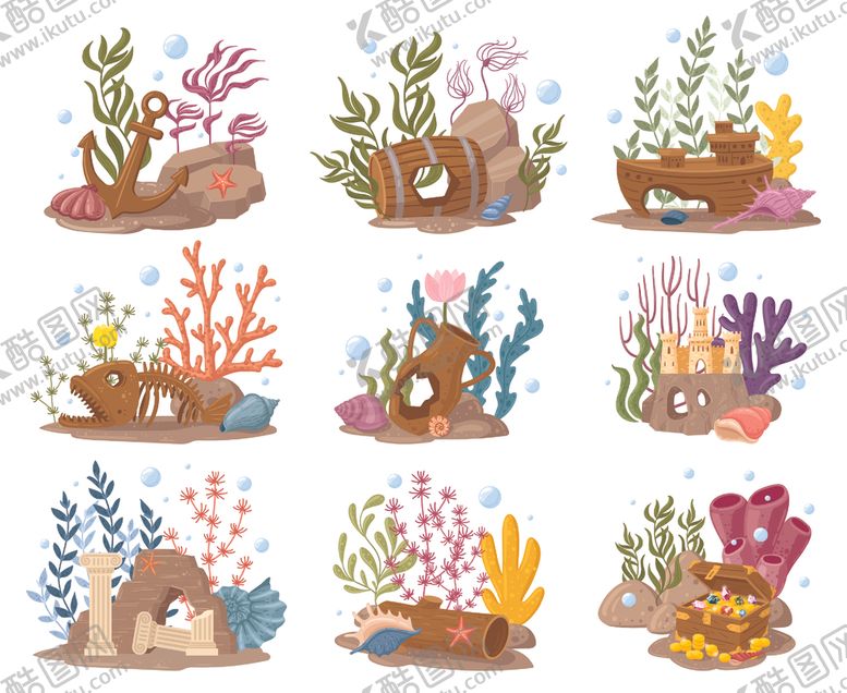 编号：20933204032148237849【酷图网】源文件下载-海底生物与珊瑚