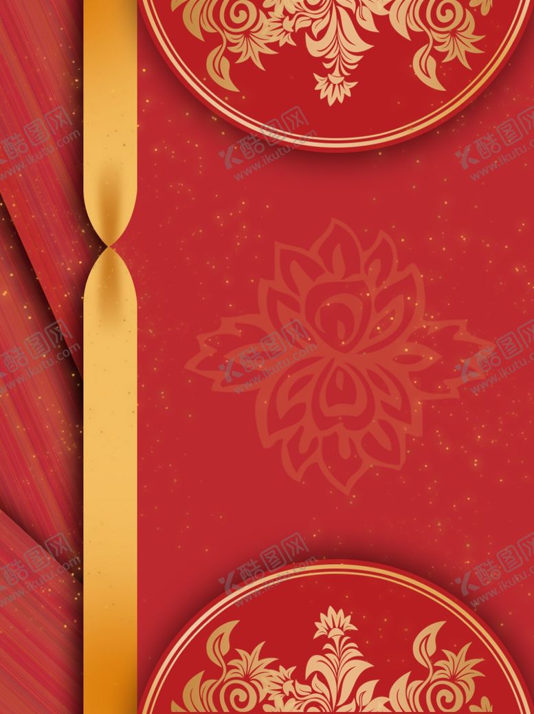 编号：78753210290108134655【酷图网】源文件下载-红色喜庆宫廷风邀请函背景