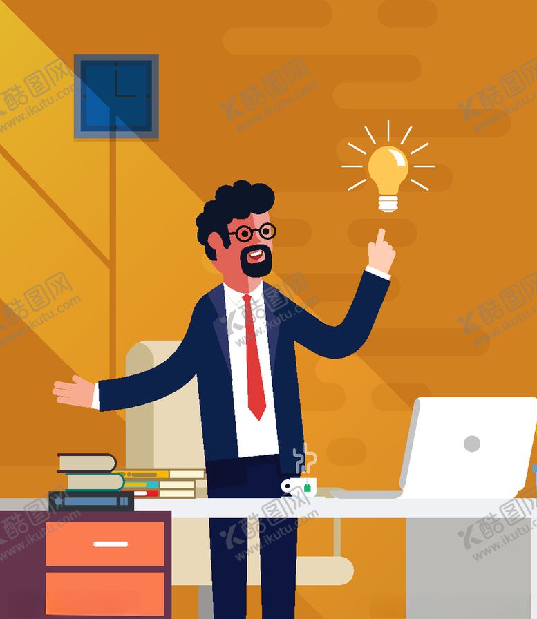 编号：44030710272227271797【酷图网】源文件下载-创意办公室男子