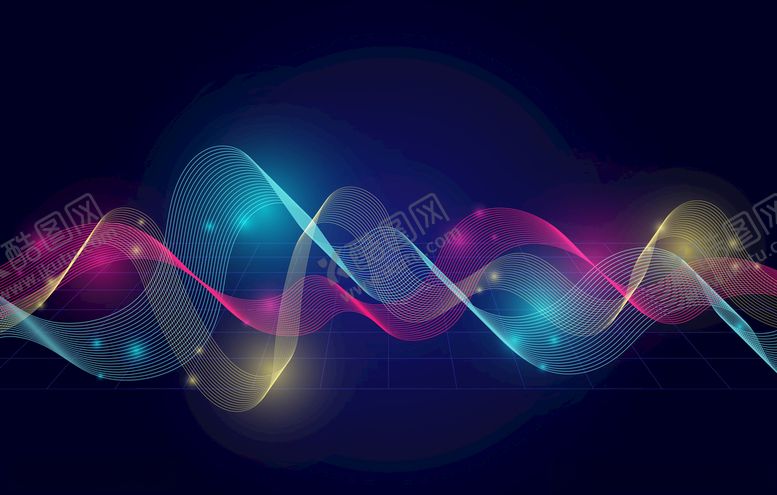 编号：35126810280921308369【酷图网】源文件下载-波浪多彩动感抽象背景