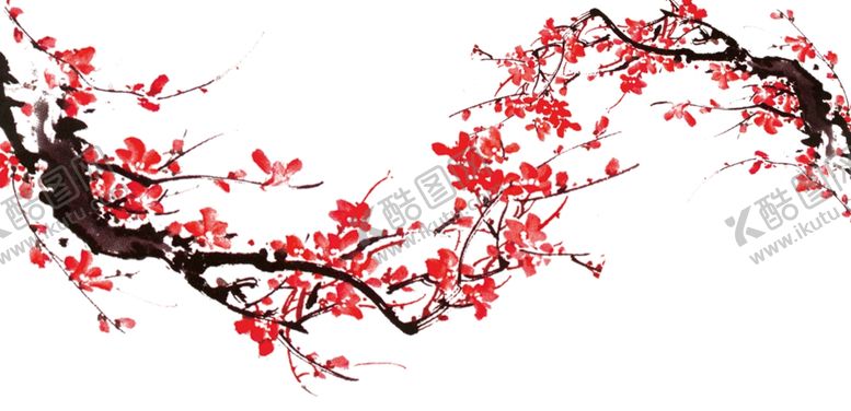 编号：64281001252310053545【酷图网】源文件下载-免扣水墨梅花