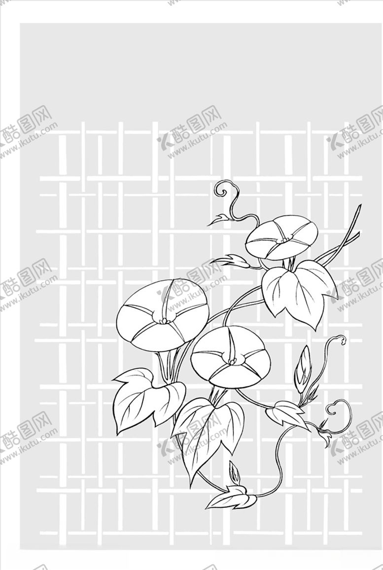 编号：64384710031938039676【酷图网】源文件下载-线描花朵