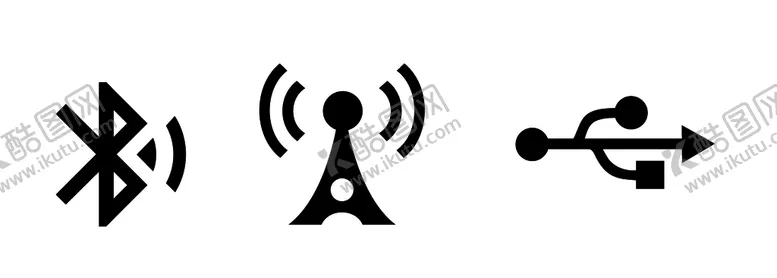 编号：84036509121854162154【酷图网】源文件下载-蓝牙WIFI无线网络信号图标
