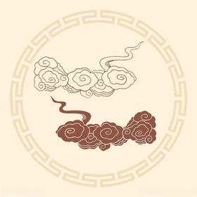 中国古典祥云云纹图片边框手绘抽象