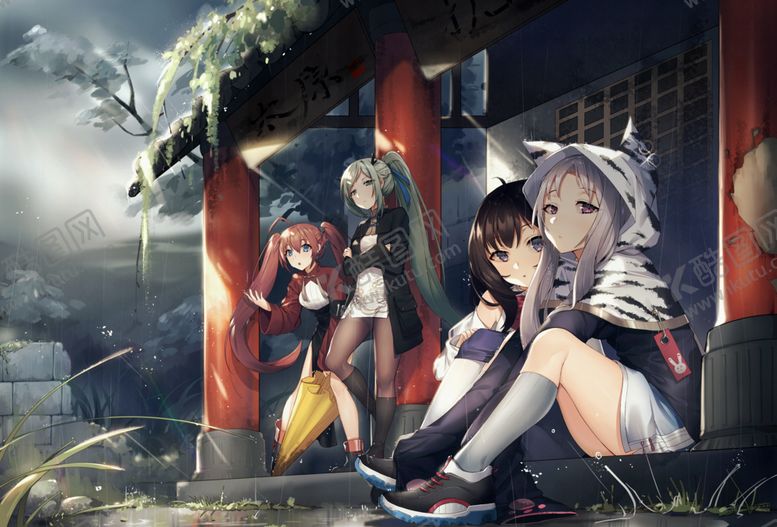 编号：32358910022356524932【酷图网】源文件下载-彩色动漫人物插画背景