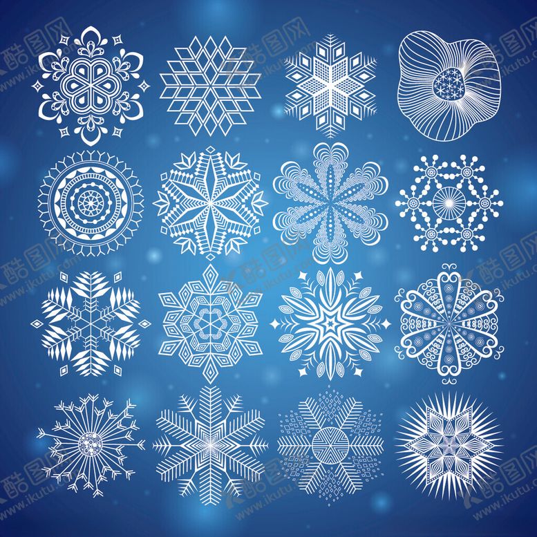 编号：18501805011139494331【酷图网】源文件下载-精美雪花图案集合