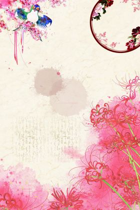 中国风水墨喜庆背景图片元宵桃花大气梅花