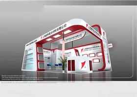 展览3D模型二面开口灯光效果图体博会图片标准位