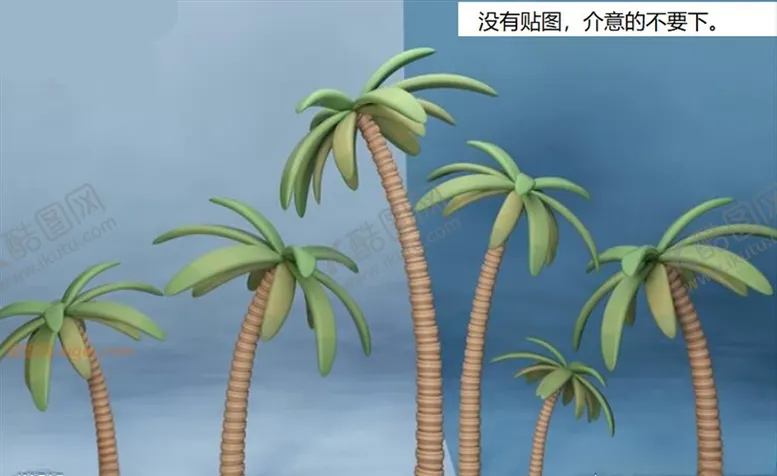 编号：57406805011910235509【酷图网】源文件下载-C4D模型夏天装饰卡通椰子树