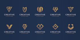 创意金色简约标志设计元素