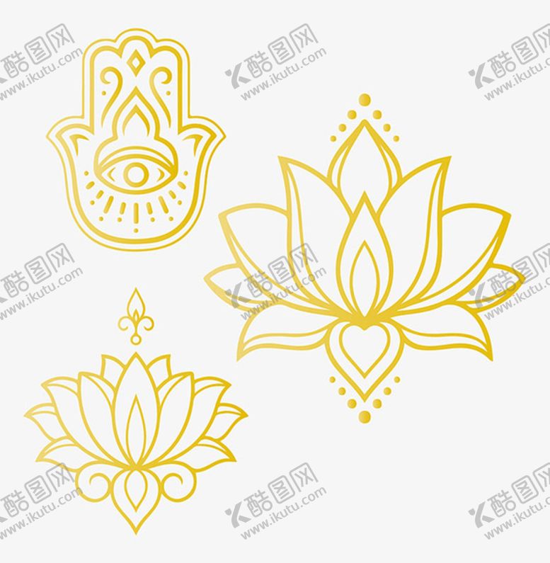 编号：68932409140018025279【酷图网】源文件下载-装饰莲花元素图形