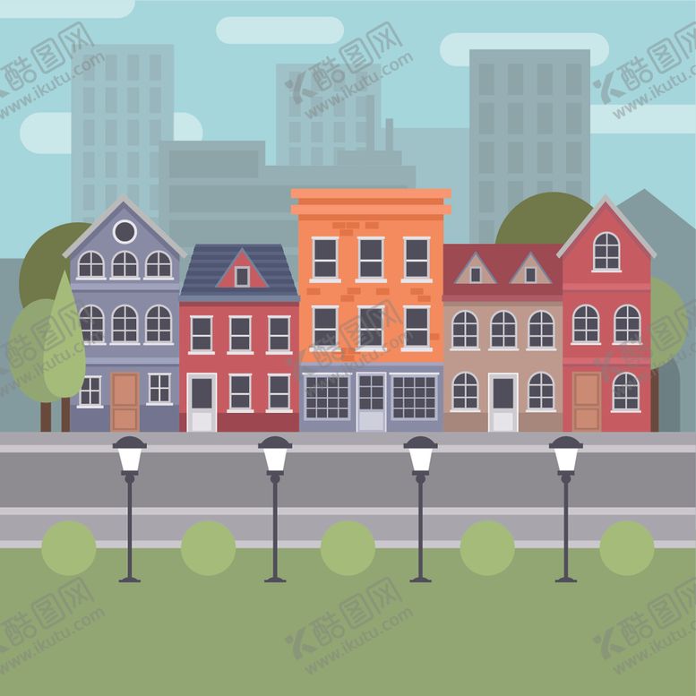 编号：28370109170531478984【酷图网】源文件下载-城市插画