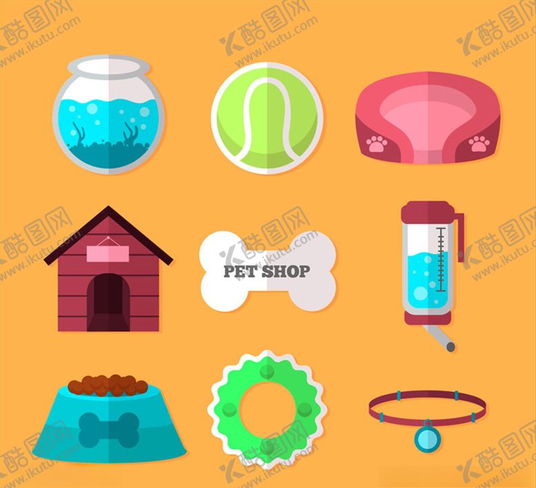 编号：80820610110844255239【酷图网】源文件下载-彩色宠物店元素