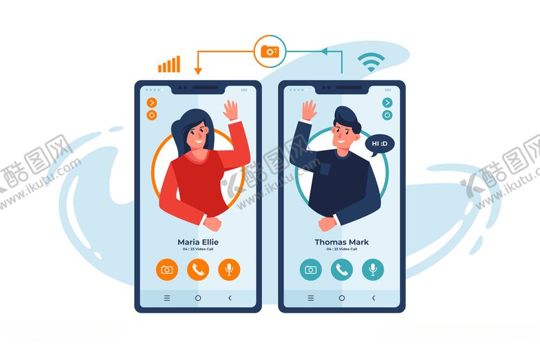 编号：13608210282020014880【酷图网】源文件下载-智能手机科技人物素材