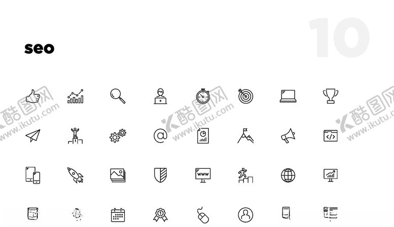 编号：97569610121534102580【酷图网】源文件下载-线性办公图标