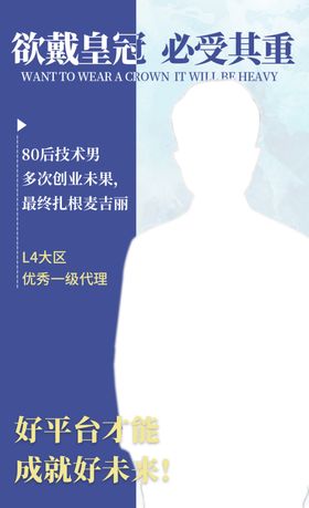 微商人物讲师简介宣传海报