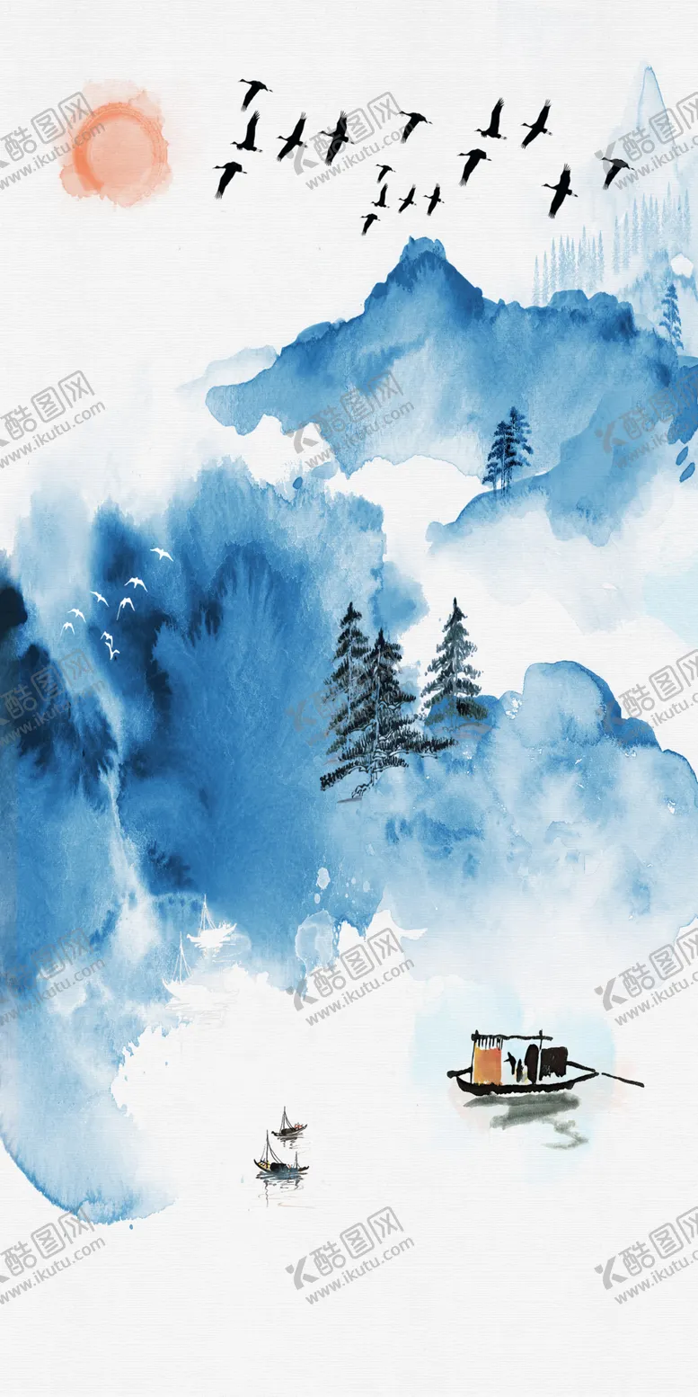 编号：84948105070850129164【酷图网】源文件下载-新中式山水装饰画
