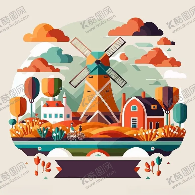 编号：22961302031911534709【酷图网】源文件下载-风景建筑插画