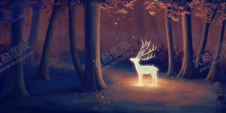 编号：19473409160248598982【酷图网】源文件下载-森林与鹿