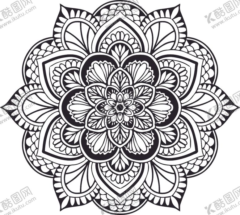 编号：16440109240602095056【酷图网】源文件下载-曼陀罗花纹
