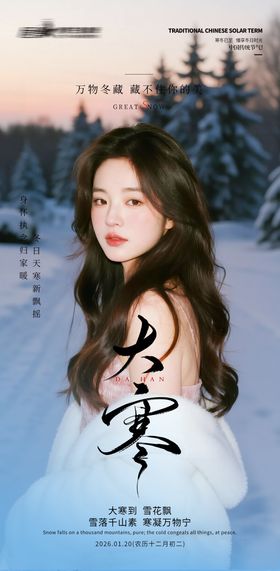 医美私密美业大寒节气海报