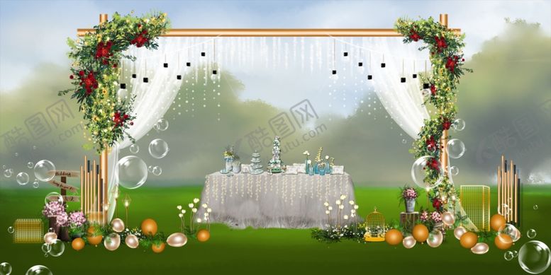 编号：23358810102023564655【酷图网】源文件下载-森系简约婚礼