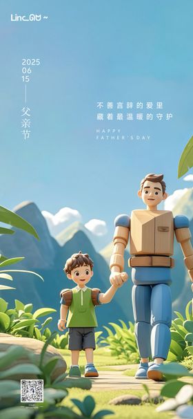 父亲节卡通海报