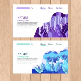 自然主题水彩风格网页设计