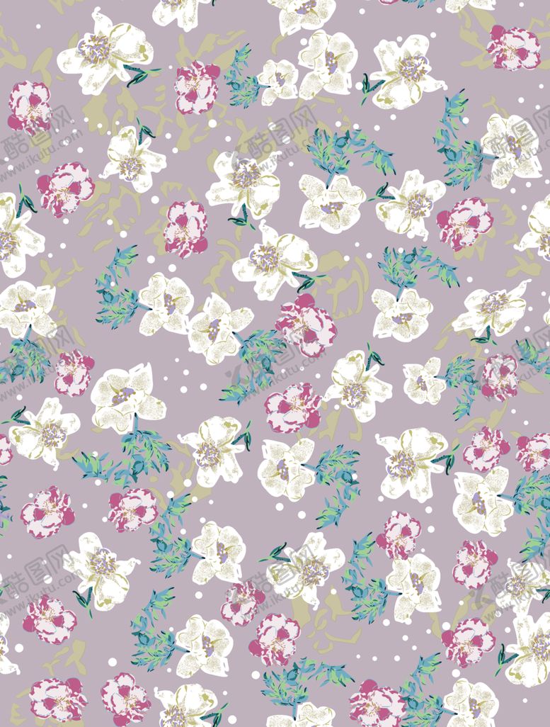 编号：83850204060305196391【酷图网】源文件下载-淡紫色底小碎花图案