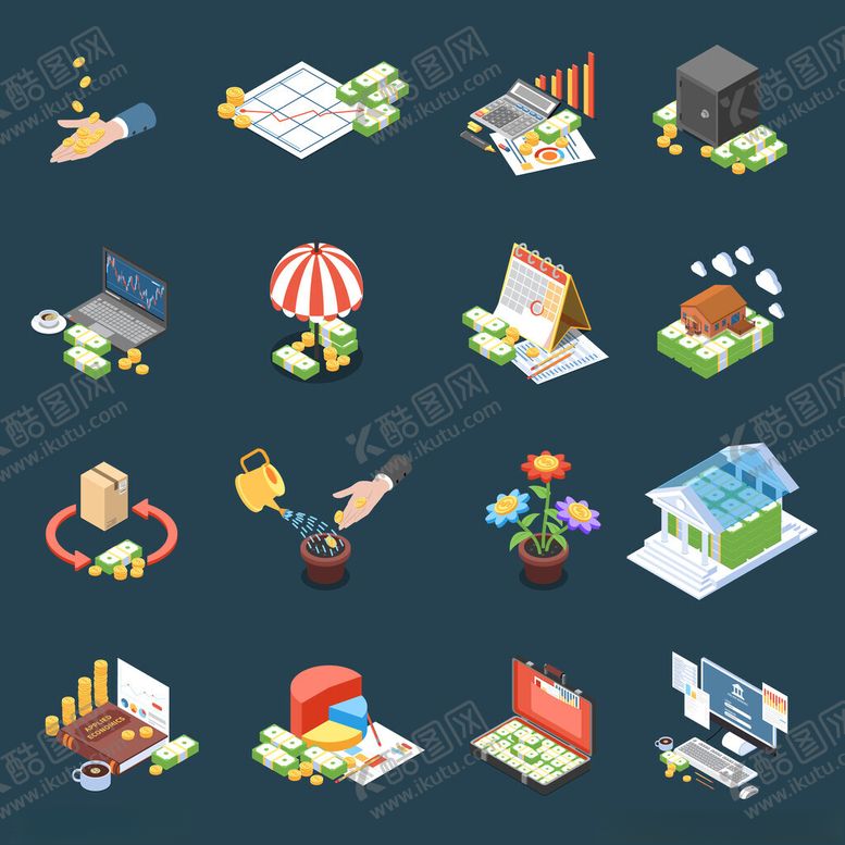 编号：16751404131818268489【酷图网】源文件下载-多样商务办公场景图标集