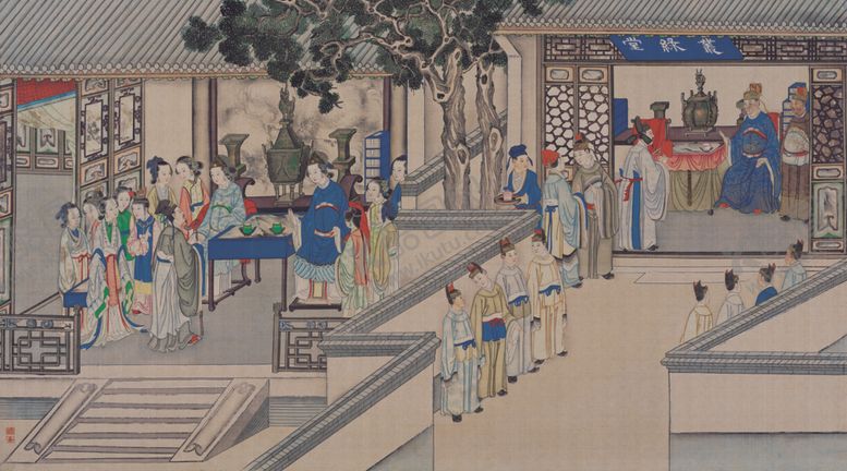 编号：88958405110657129859【酷图网】源文件下载-红楼梦场景精美工笔画