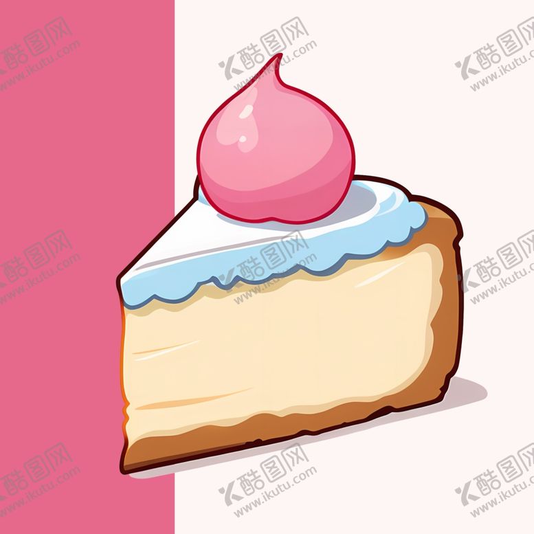 编号：86999802280500517036【酷图网】源文件下载-手绘卡通巧桃子慕斯芝士蛋糕